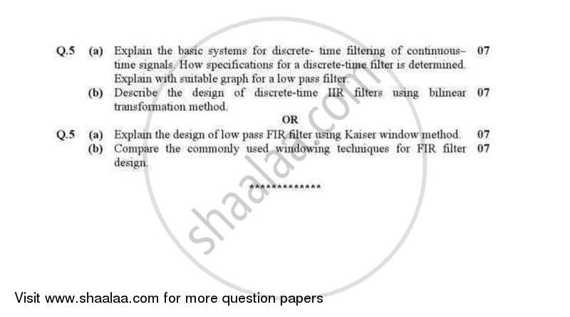 Discrete Time Signal Processing 2012-2013 - B.E. - Semester 7 (BE Fourth Year) - Gujarat Technological University (GTU) question paper with PDF download