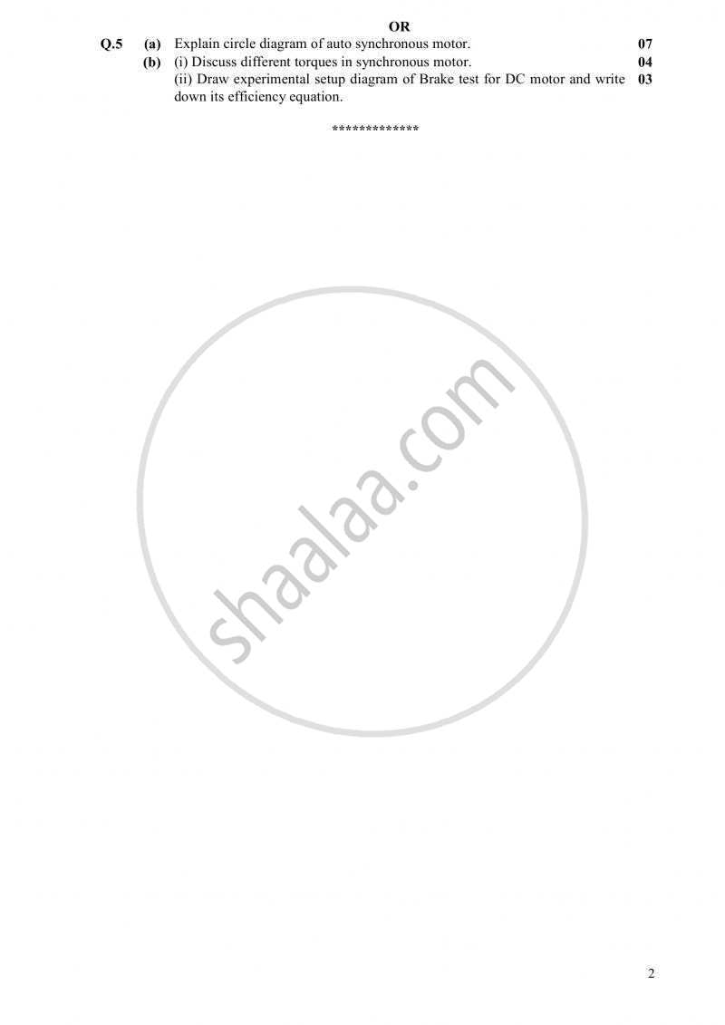 Electrical Machine 3 2010-2011 - B.E. - Semester 6 (TE Third Year) - Gujarat Technological University (GTU) question paper with PDF download