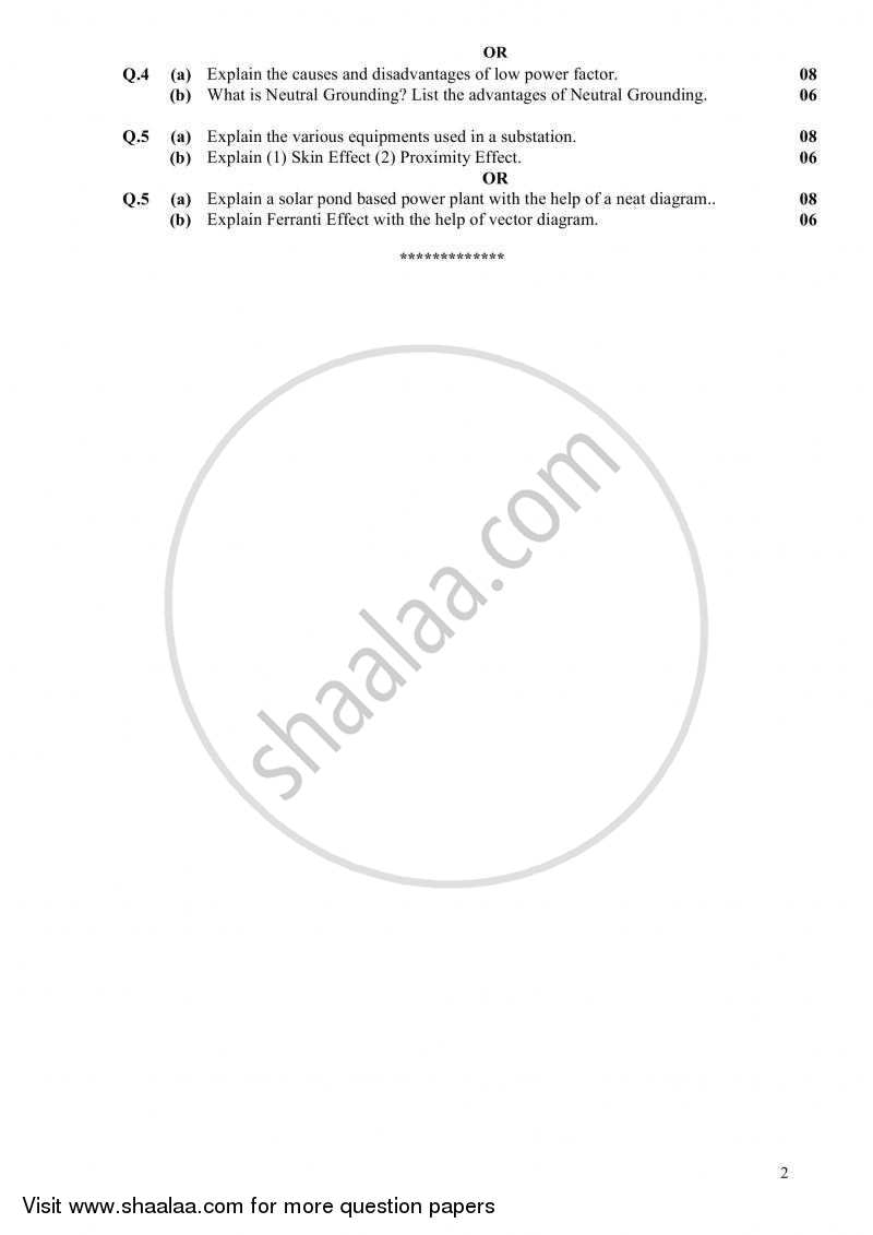 Electrical Power 2010-2011 - B.E. - Semester 4 (SE Second Year) - Gujarat Technological University (GTU) question paper with PDF download