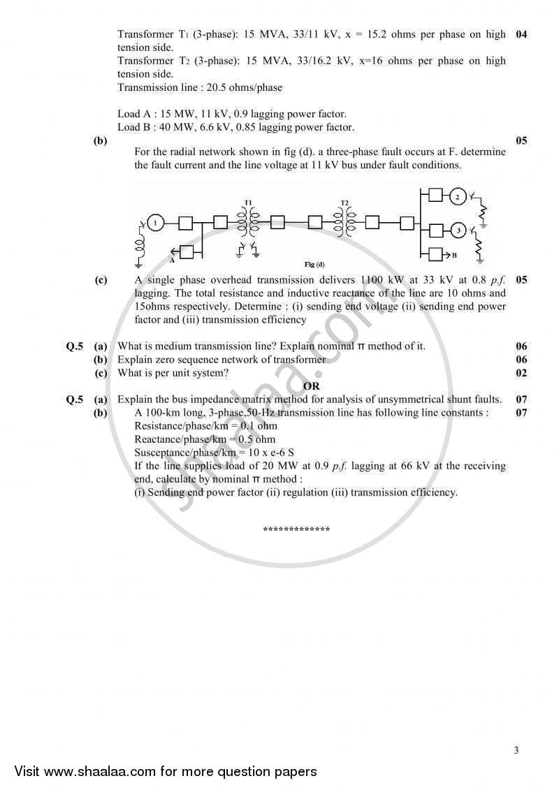 Electrical Power Engineering 2010-2011 - B.E. - Semester 5 (TE Third Year) - Gujarat Technological University (GTU) question paper with PDF download