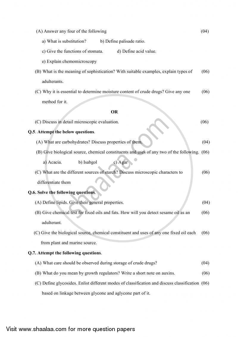 Pharmacognosy 1 2010-2011 - B.Pharm. - Semester 2 - Gujarat Technological University (GTU) question paper with PDF download