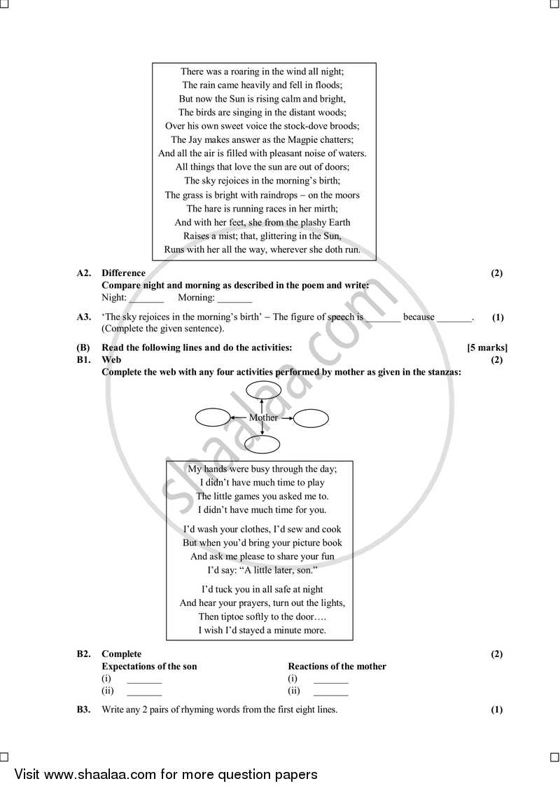 English 2014-2015 - S.S.C - 10th Standard - Maharashtra State Board (MSBSHSE) question paper with PDF download