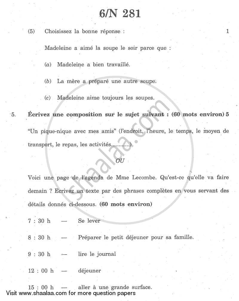 French (Composite) 2013-2014 - S.S.C - 10th Standard - Maharashtra State Board (MSBSHSE) question paper with PDF download