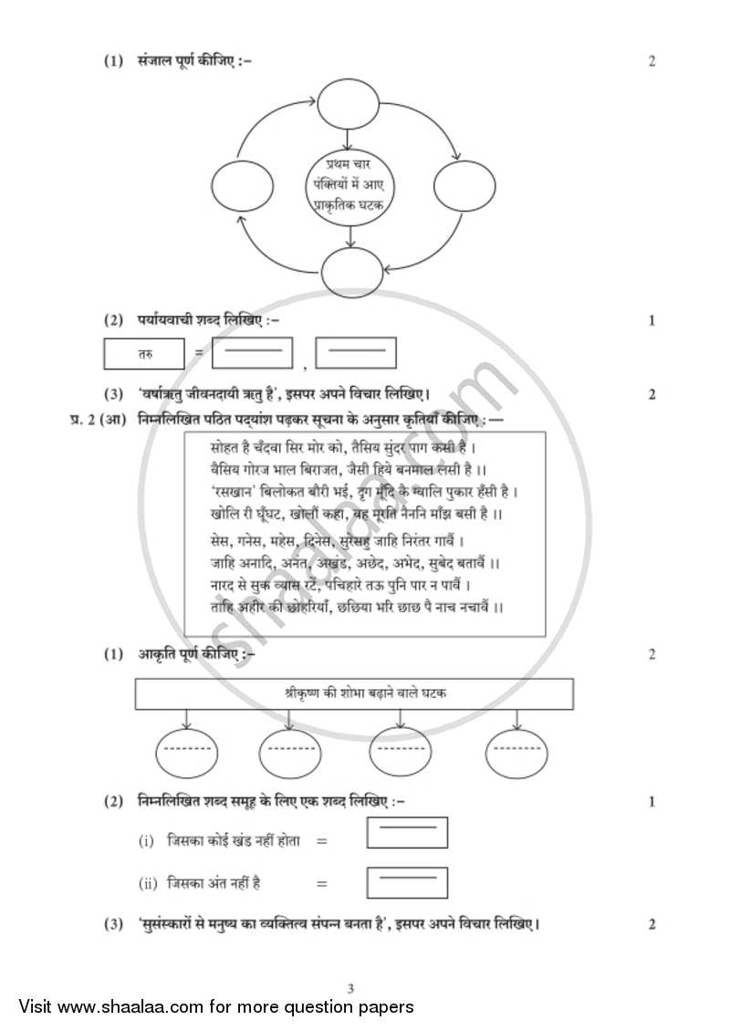 Hindi - Composite [हिंदी - संयुक्त] 2018-2019 - S.S.C - 10th Standard - Maharashtra State Board (MSBSHSE) question paper with PDF download