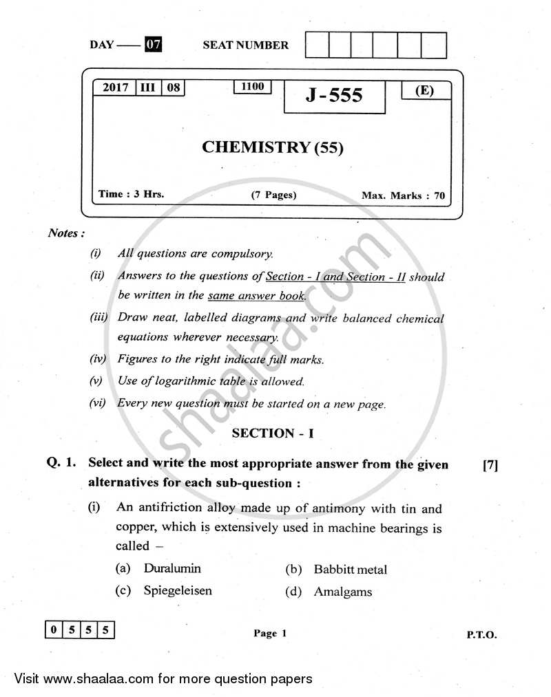 Chemistry paper format. Download CBSE Class 12 Chemistry ...