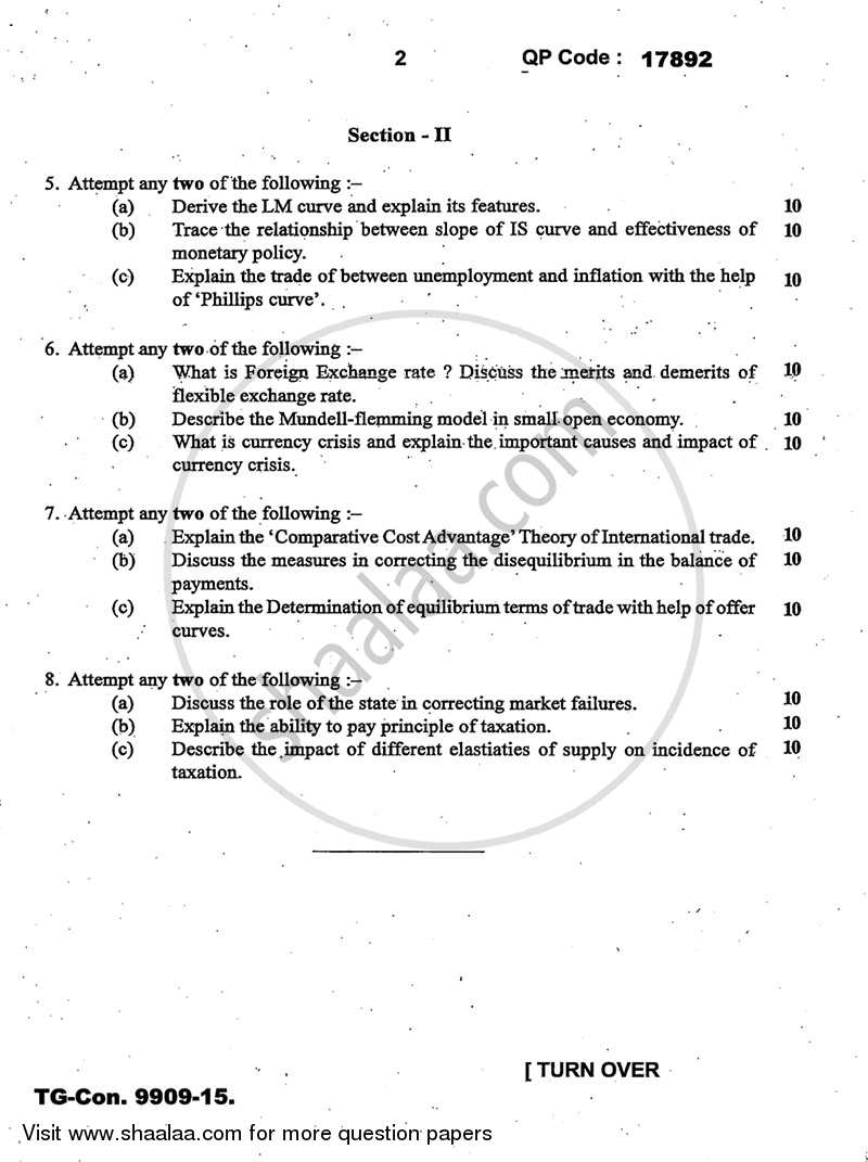 Advanced Economic Theory 2014-2015 - B.A. - 3rd Year (TYBA) - University of Mumbai question paper with PDF download