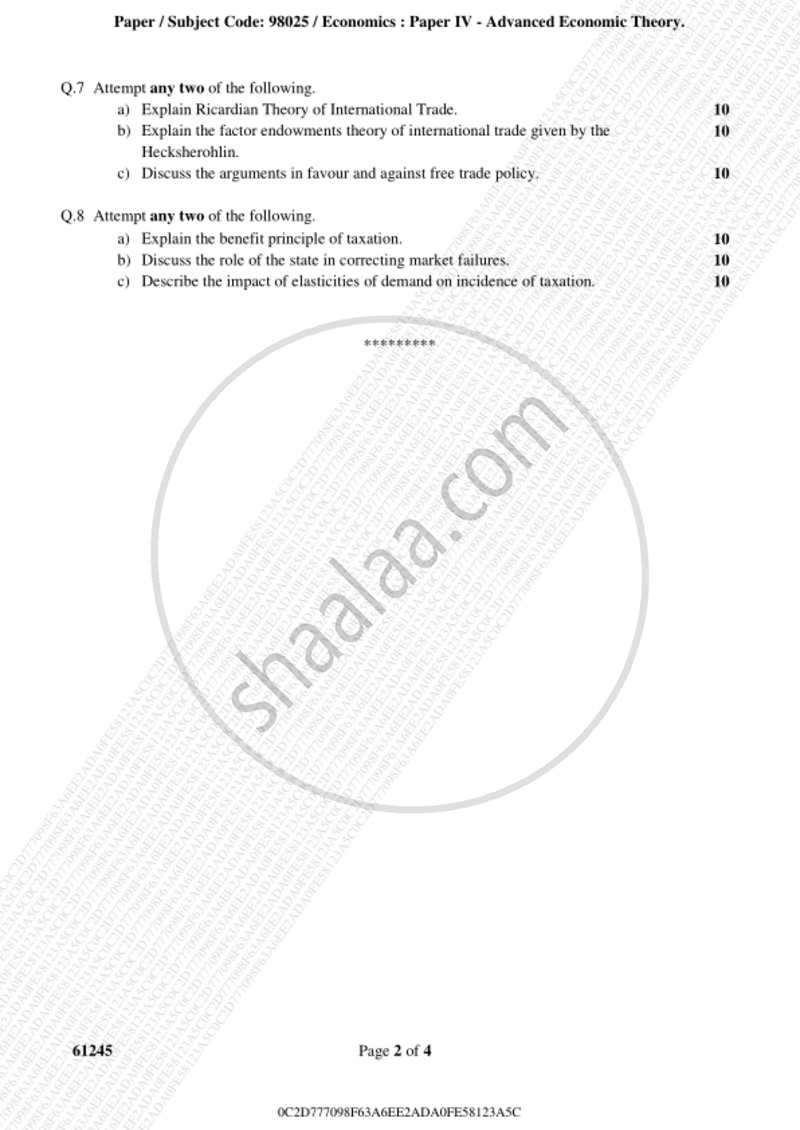 Advanced Economic Theory 2018-2019 - B.A. - 3rd Year (TYBA) - University of Mumbai question paper with PDF download