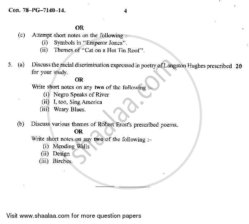 American Literature 2013-2014 - B.A. - Semester 3 (SYBA) - University of Mumbai question paper with PDF download