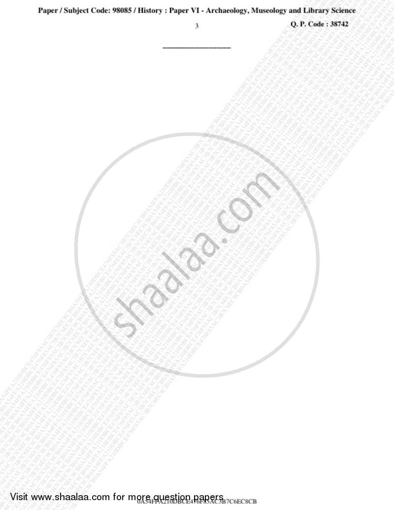 Archaeology, Museology and Library Science 2018-2019 - B.A. - 3rd Year (TYBA) - University of Mumbai question paper with PDF download