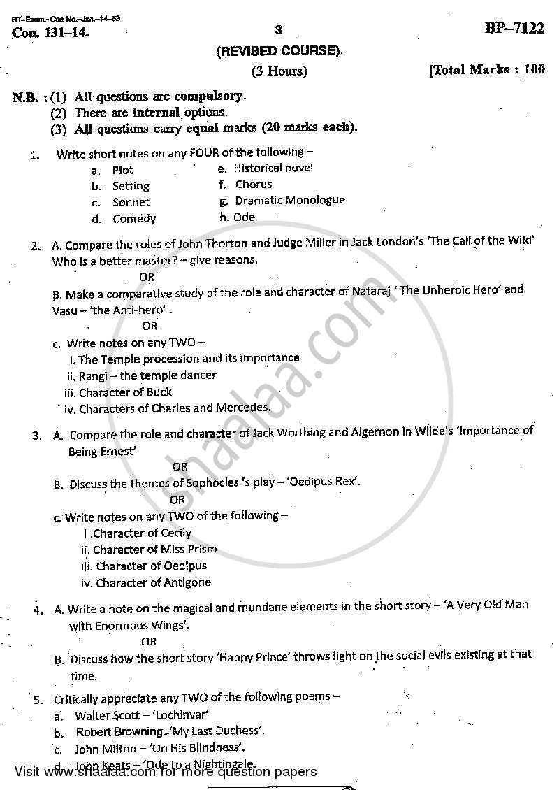 British Literature from 1550 ‐ 1750 2013-2014 - B.A. - 1st Year (FYBA) - University of Mumbai question paper with PDF download