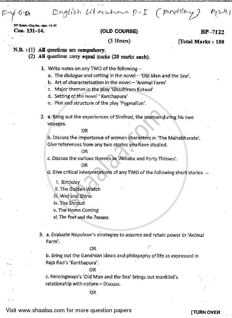 British Literature from 1550 ‐ 1750 2013-2014 - B.A. - 1st Year (FYBA) - University of Mumbai question paper with PDF download