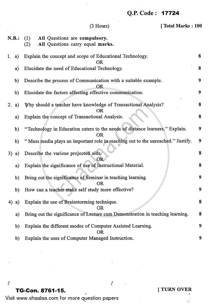 Communication Mode in Education 2014-2015 - B.A. - 3rd Year (TYBA) - University of Mumbai question paper with PDF download