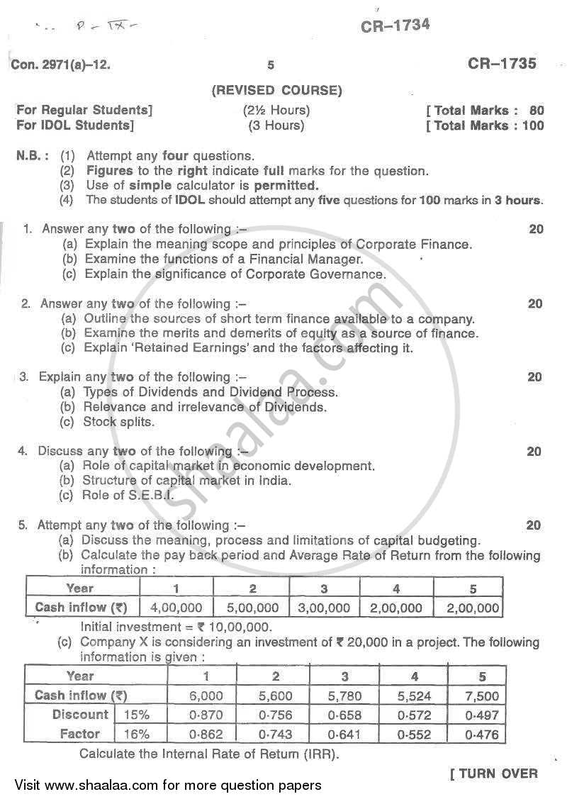 Computer Applications to Economic Analysis 2011-2012 - B.A. - Semester 5 (TYBA) - University of Mumbai question paper with PDF download