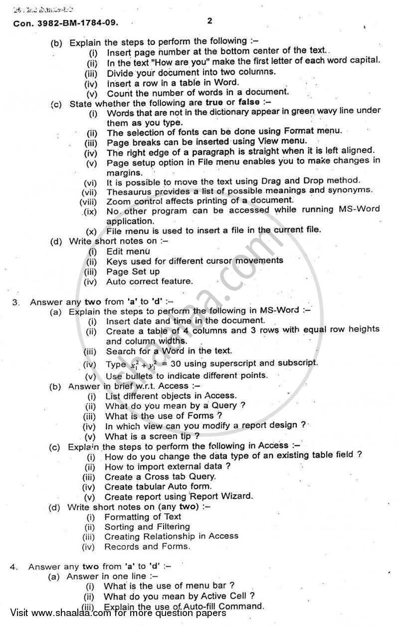 Computer Applications to Economic Analysis 2009-2010 - B.A. - Semester 6 (TYBA) - University of Mumbai question paper with PDF download