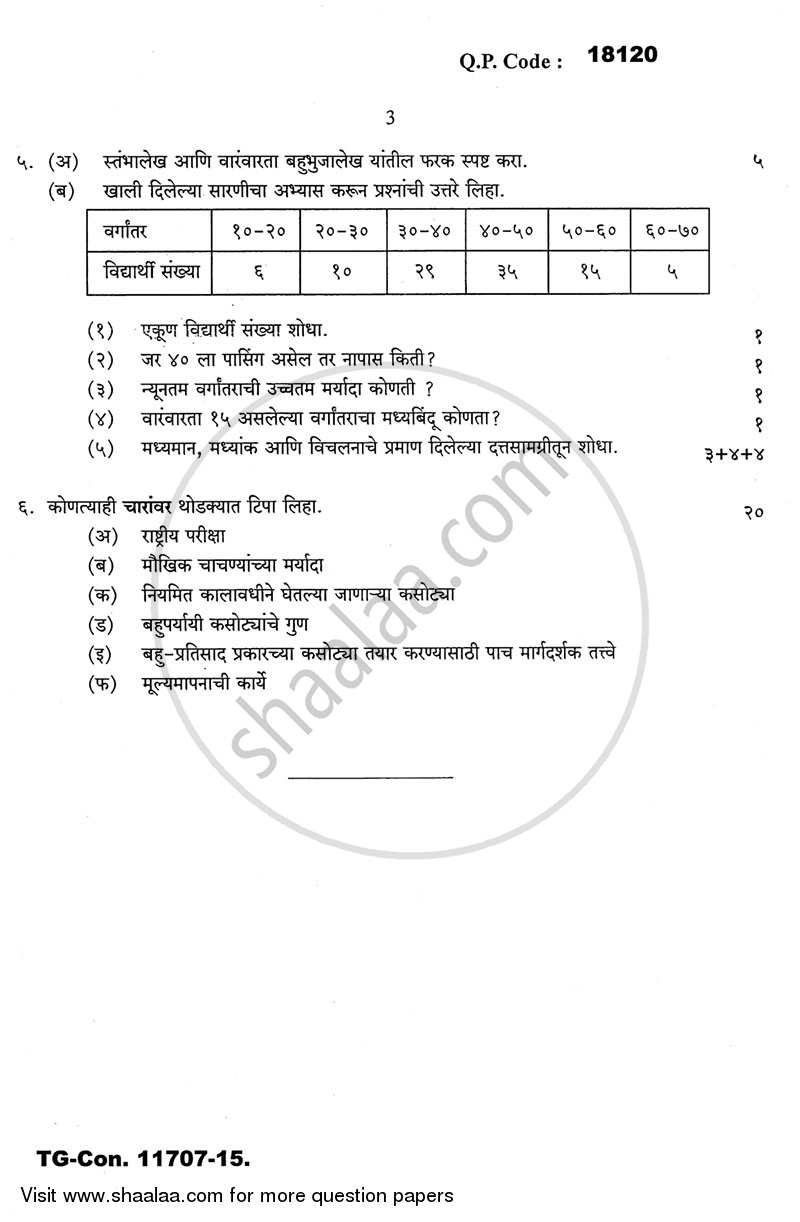 Educational Evaluation 2014-2015 - B.A. - 3rd Year (TYBA) - University of Mumbai question paper with PDF download