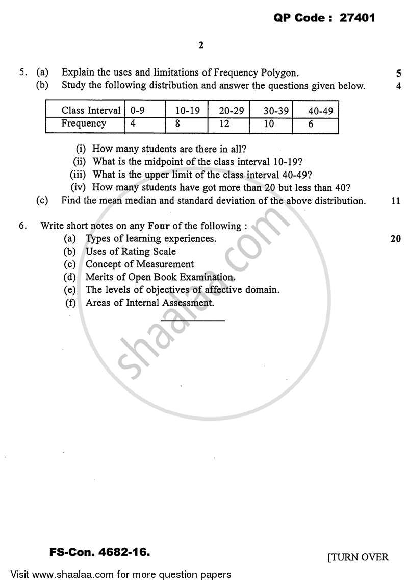 Educational Evaluation 2015-2016 - B.A. - 3rd Year (TYBA) - University of Mumbai question paper with PDF download