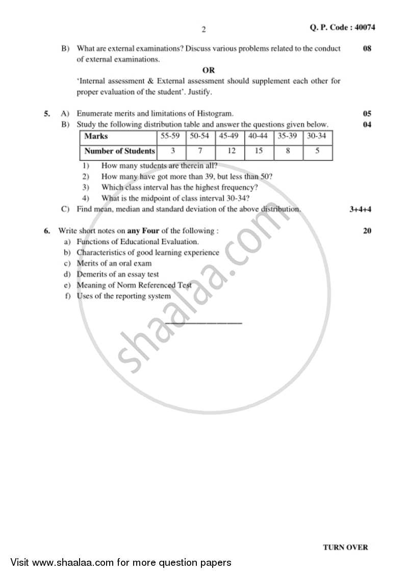 Educational Evaluation 2017-2018 - B.A. - 3rd Year (TYBA) - University of Mumbai question paper with PDF download