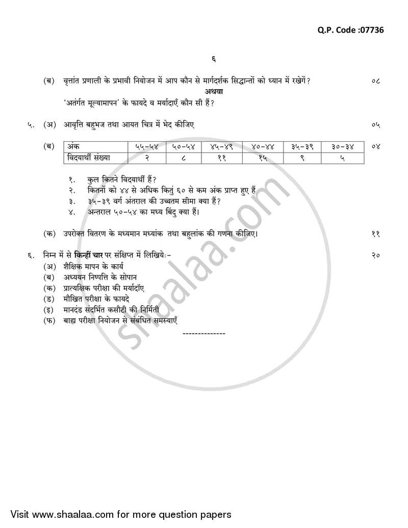 Educational Evaluation 2017-2018 - B.A. - 3rd Year (TYBA) - University of Mumbai question paper with PDF download