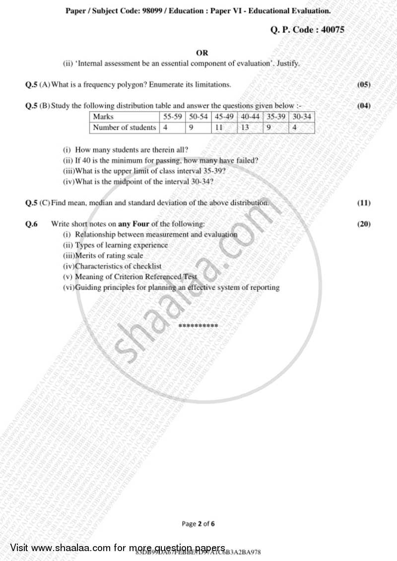 Educational Evaluation 2018-2019 - B.A. - 3rd Year (TYBA) - University of Mumbai question paper with PDF download