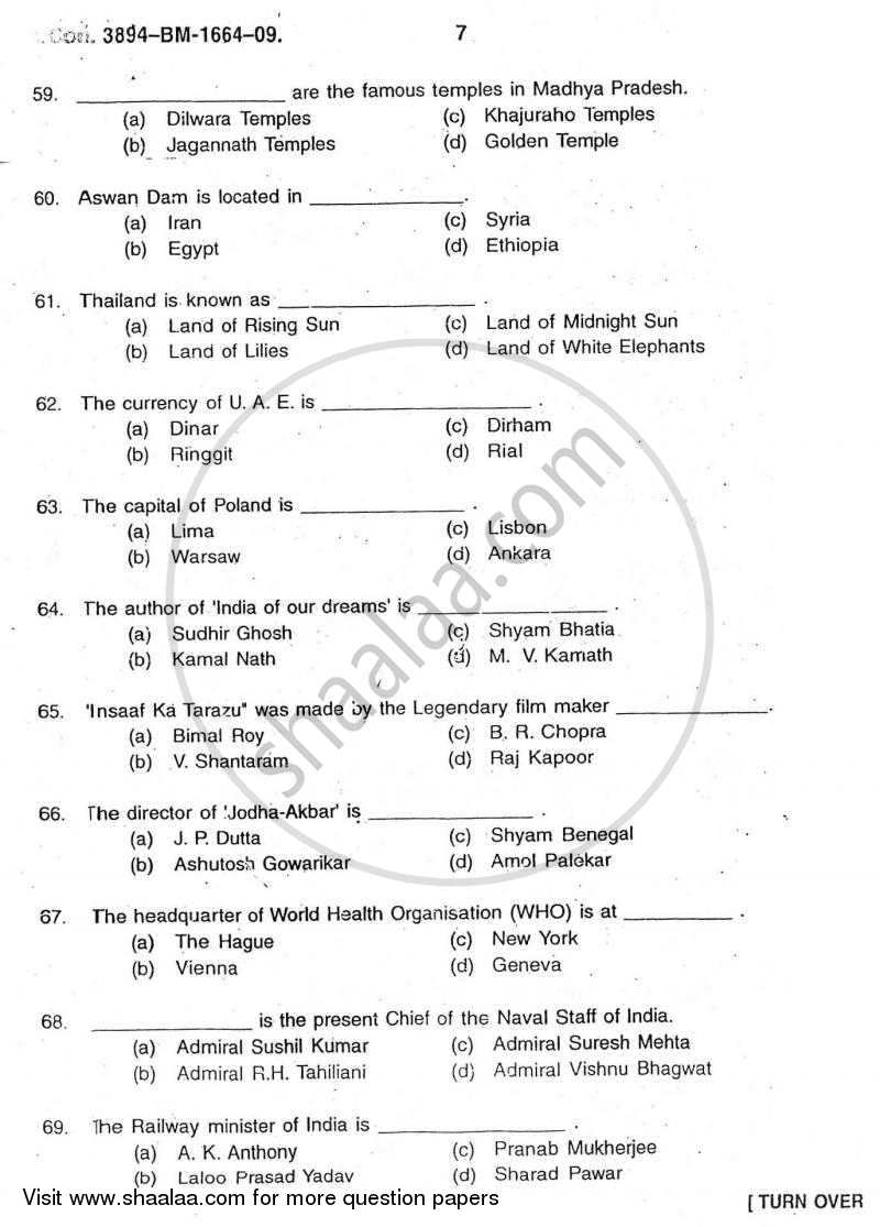 Elements of Research Methodology 2009-2010 - B.A. - 3rd Year (TYBA) - University of Mumbai question paper with PDF download