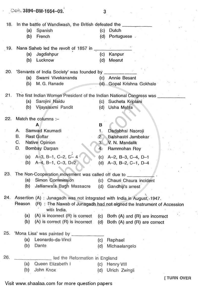 Elements of Research Methodology 2009-2010 - B.A. - 3rd Year (TYBA) - University of Mumbai question paper with PDF download