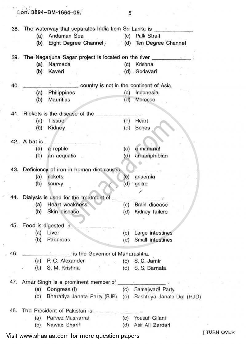 Elements of Research Methodology 2009-2010 - B.A. - 3rd Year (TYBA) - University of Mumbai question paper with PDF download
