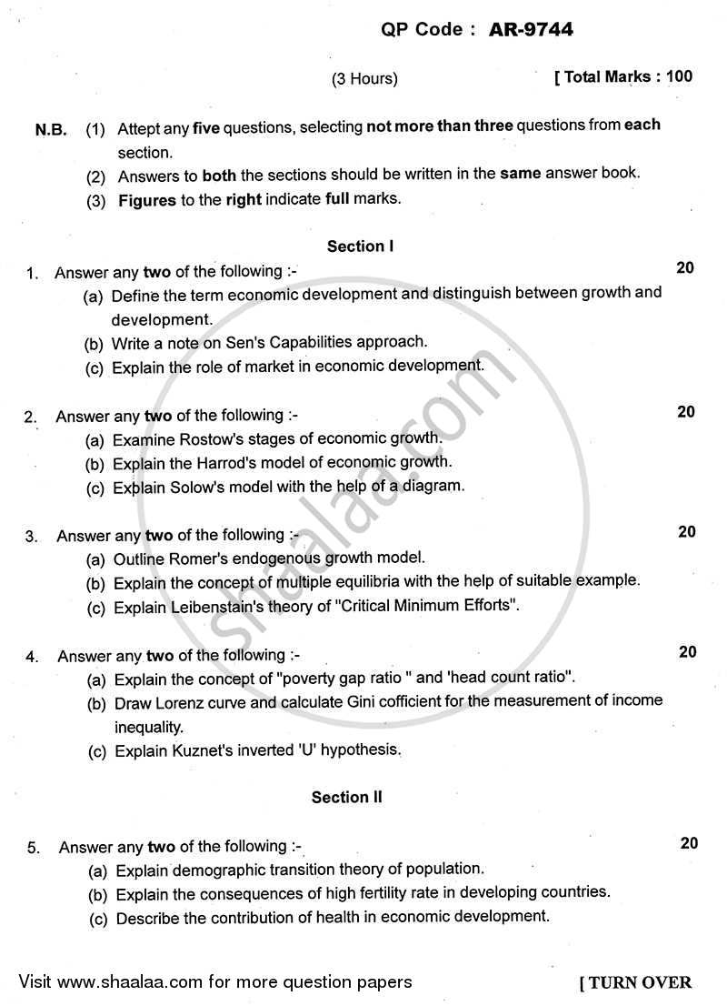 Growth and Development 2013-2014 - B.A. - 3rd Year (TYBA) - University of Mumbai question paper with PDF download