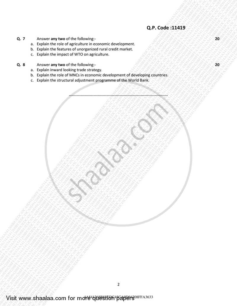 Growth and Development 2016-2017 - B.A. - 3rd Year (TYBA) - University of Mumbai question paper with PDF download