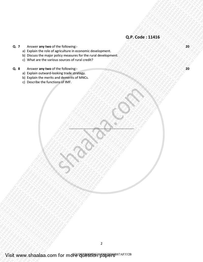 Growth and Development 2016-2017 - B.A. - 3rd Year (TYBA) - University of Mumbai question paper with PDF download