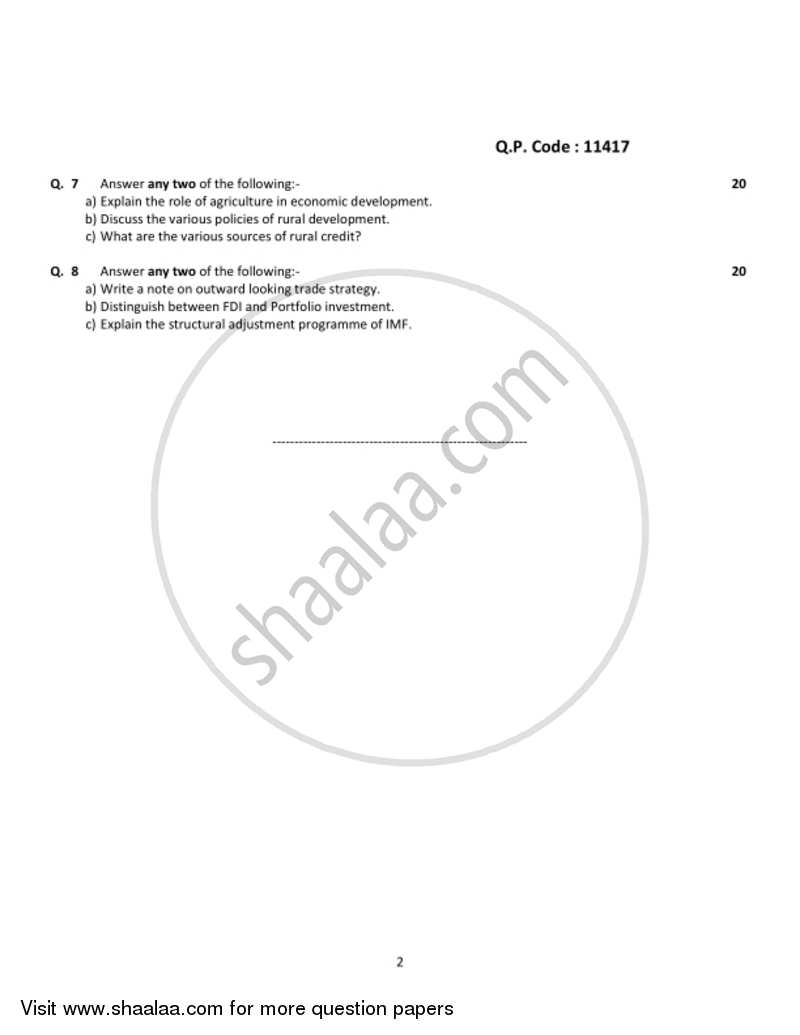 Growth and Development 2017-2018 - B.A. - 3rd Year (TYBA) - University of Mumbai question paper with PDF download