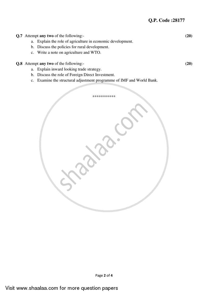 Growth and Development 2017-2018 - B.A. - 3rd Year (TYBA) - University of Mumbai question paper with PDF download