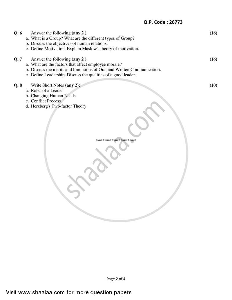 Human Resource Management 2017-2018 - B.A. - 3rd Year (TYBA) - University of Mumbai question paper with PDF download