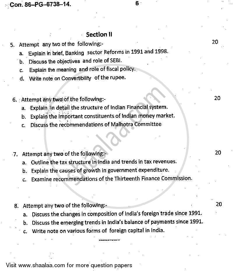 Indian Economics 2013-2014 - B.A. - 2nd Year (SYBA) - University of Mumbai question paper with PDF download