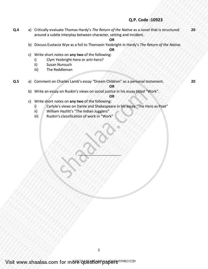 Indian Literature in English 2016-2017 - B.A. - Semester 3 (SYBA) - University of Mumbai question paper with PDF download