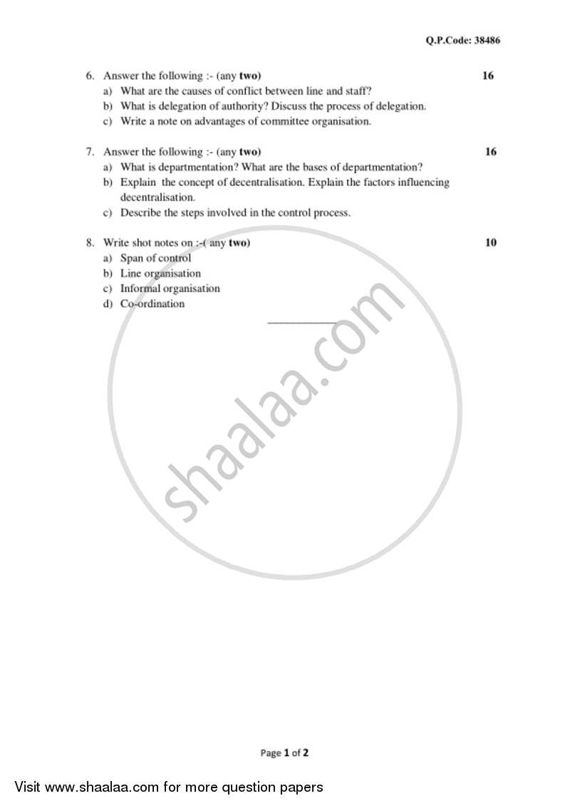 Introduction to Management 2017-2018 - B.A. - 3rd Year (TYBA) - University of Mumbai question paper with PDF download