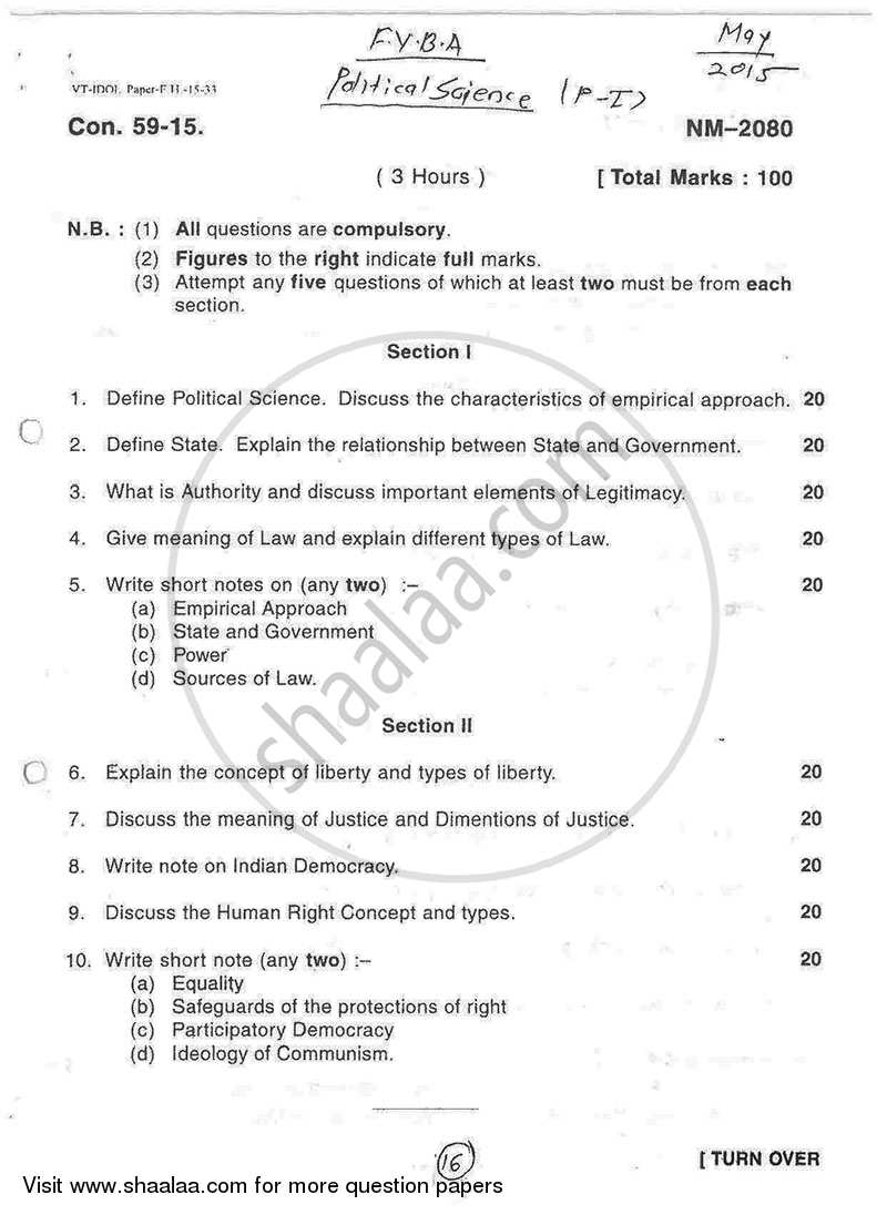 ba 1st year assignment question