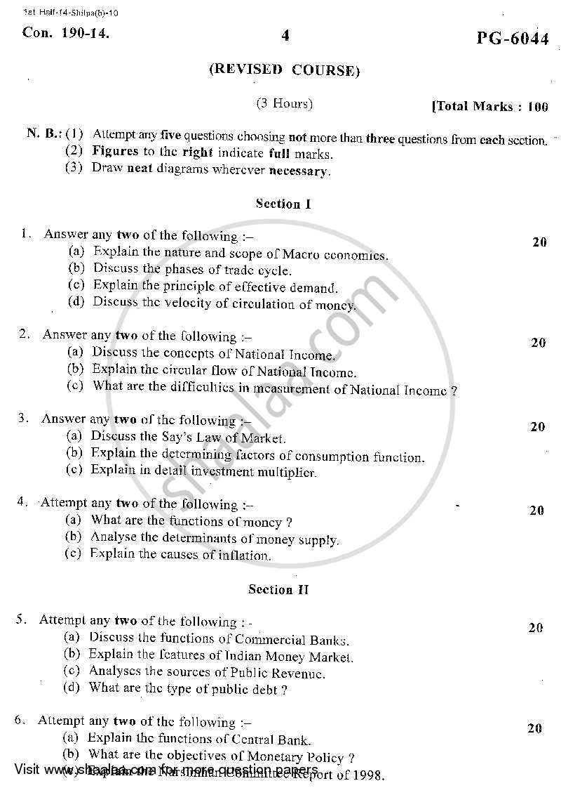 Macro Economics 2013-2014 - B.A. - 2nd Year (SYBA) - University of Mumbai question paper with PDF download