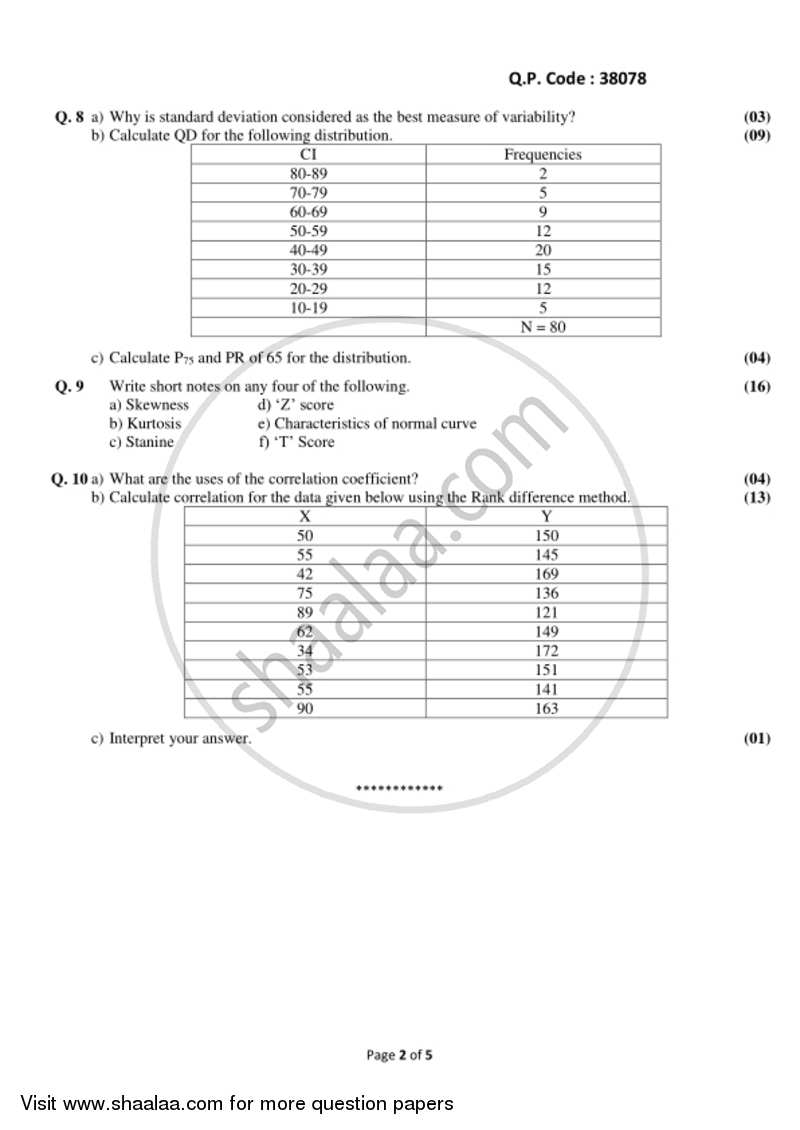Psychological Testing and Statistics 2017-2018 - B.A. - 3rd Year (TYBA) - University of Mumbai question paper with PDF download