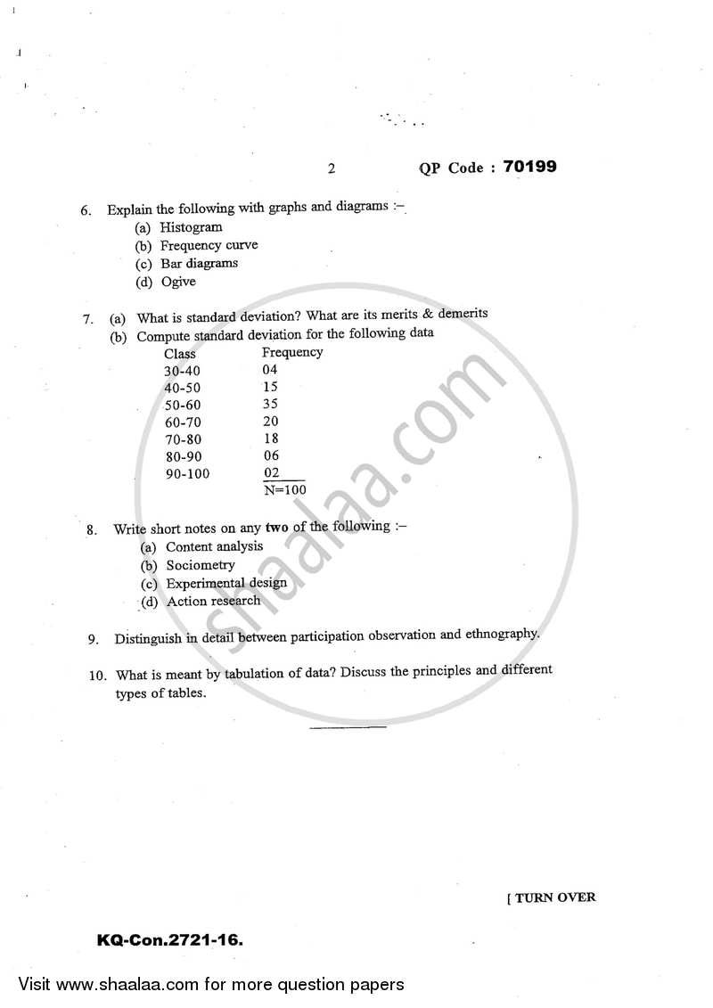 Research Methodology 2016-2017 - B.A. - 3rd Year (TYBA) - University of Mumbai question paper with PDF download