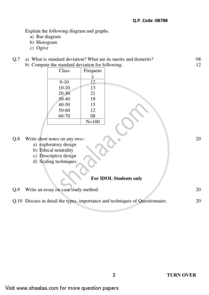 Research Methodology 2017-2018 - B.A. - 3rd Year (TYBA) - University of Mumbai question paper with PDF download