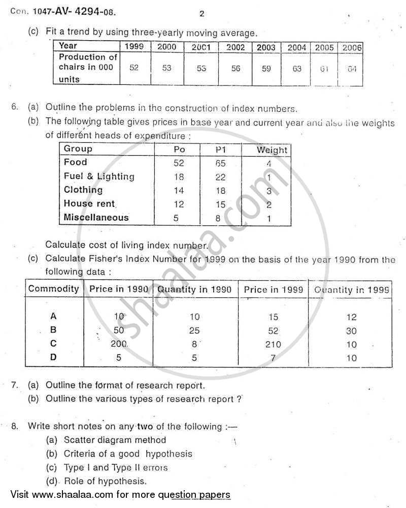 Research Methodology 2007-2008 - B.A. - 3rd Year (TYBA) - University of Mumbai question paper with PDF download