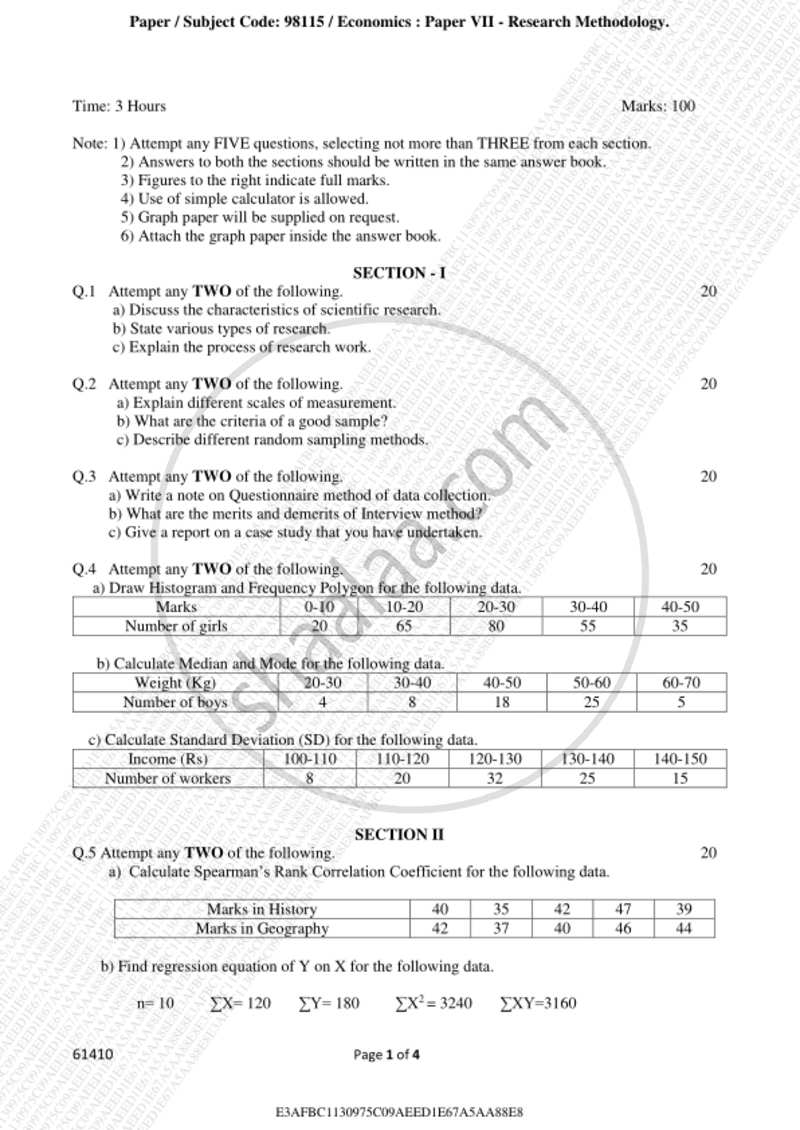 Research Methodology 2018-2019 - B.A. - 3rd Year (TYBA) - University of Mumbai question paper with PDF download