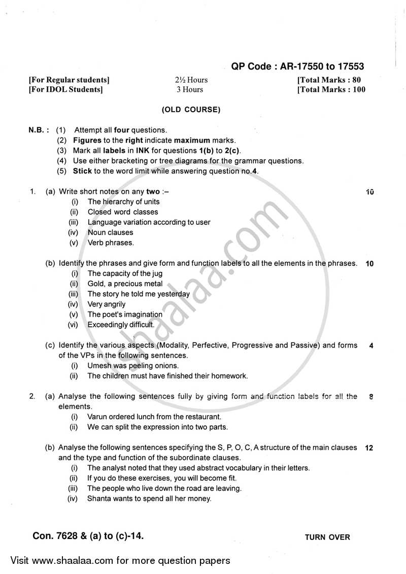 Theory and Practice of Translation 2013-2014 - B.A. - 3rd Year (TYBA) - University of Mumbai question paper with PDF download