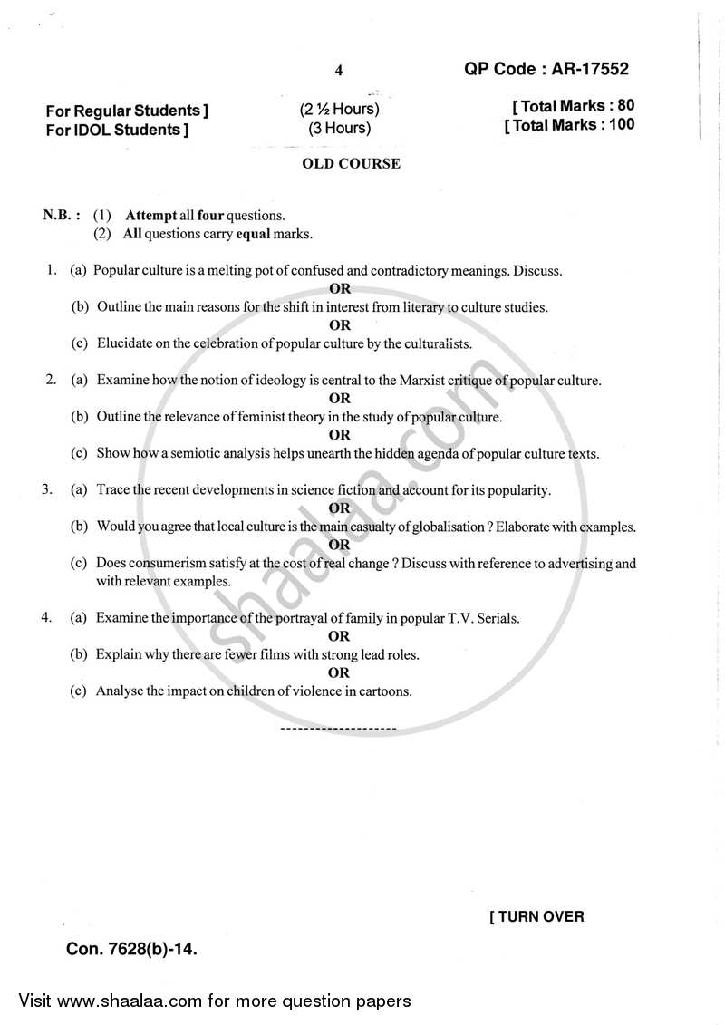 Theory and Practice of Translation 2013-2014 - B.A. - 3rd Year (TYBA) - University of Mumbai question paper with PDF download