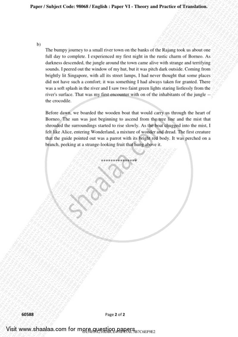 Theory and Practice of Translation 2018-2019 - B.A. - 3rd Year (TYBA) - University of Mumbai question paper with PDF download