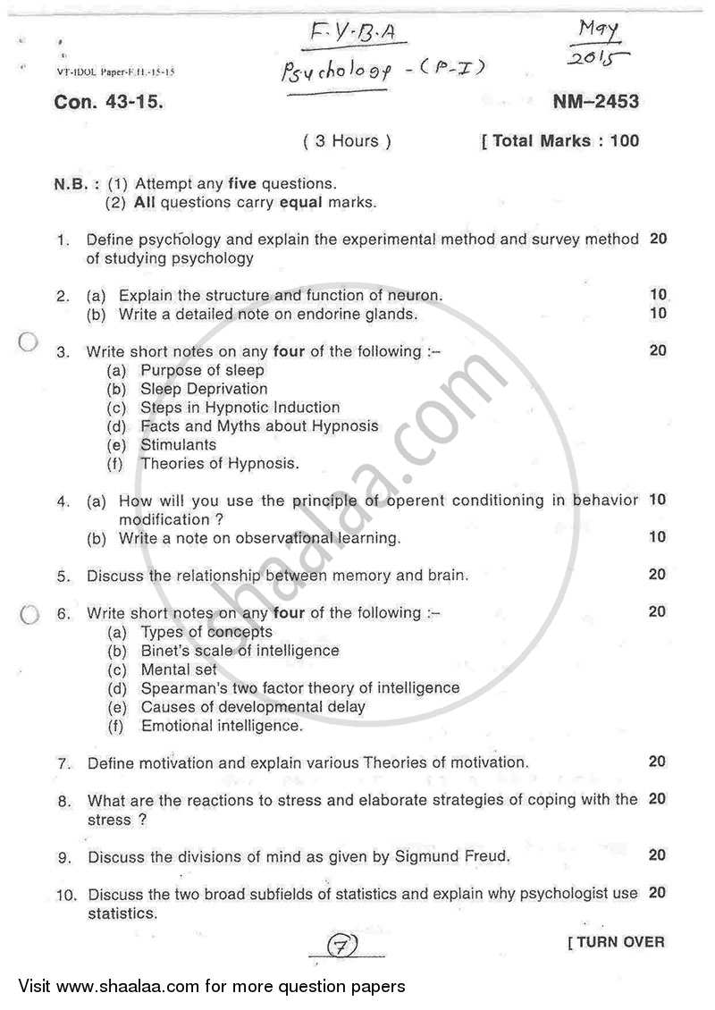 Structure psychology essay university