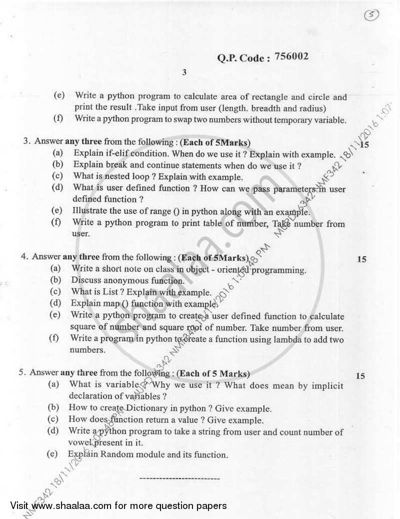 Question paper b sc computer science semester 1 fybsc programming 