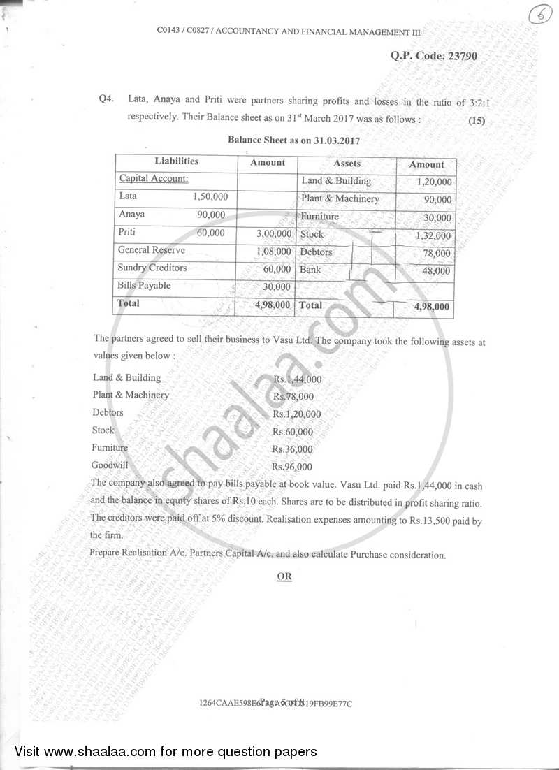 Accountancy And Financial Management 3 2017-2018 - B.Com. - Semester 3 (SYBcom) - University of Mumbai question paper with PDF download