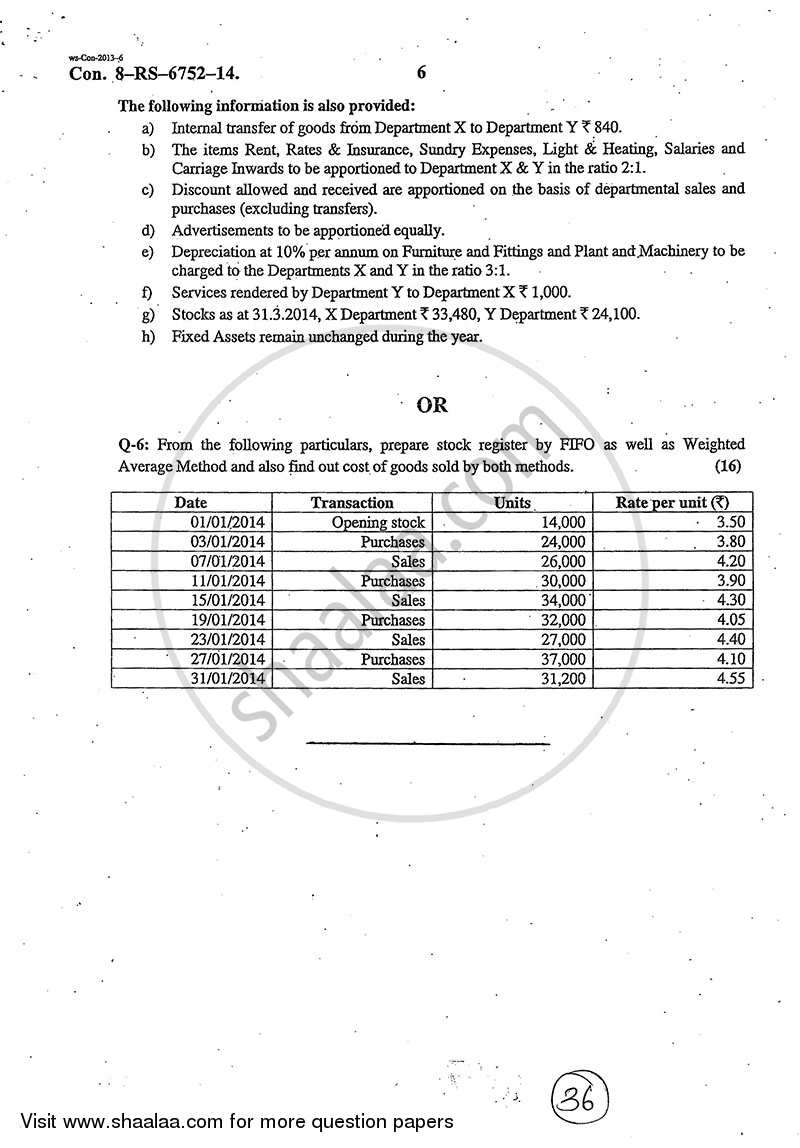 Accounts 1 - Accounting and Financial Management 2013-2014 - B.Com. - 1st Year (FYBcom) - University of Mumbai question paper with PDF download
