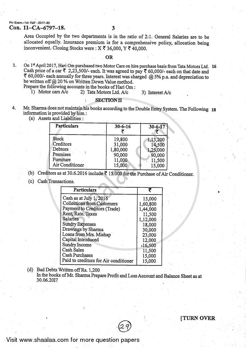 Accounts 1 Accounting and Financial Management 2017-2018 - B.Com. - Semester 2 (FYBcom) - University of Mumbai question paper with PDF download